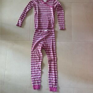 Hanna Andersson Pink and Brown Striped Pajama Top